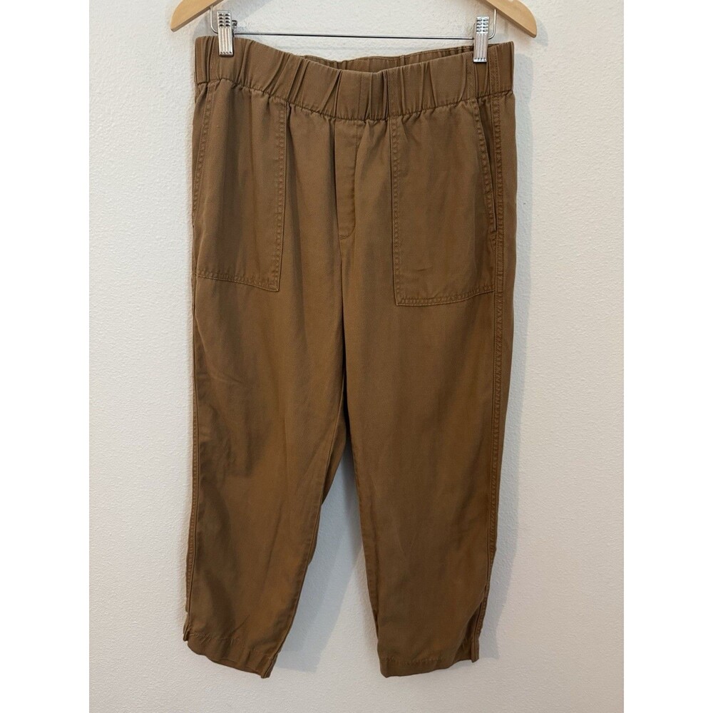 BANANA REPUBLIC Pull on Ankle Pants Size M Brown/Gold Slash Pockets Fall